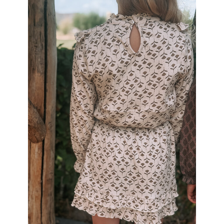 Levv LEVV shirt meisje Verda T-shirt White Flower wit met bloemenprint