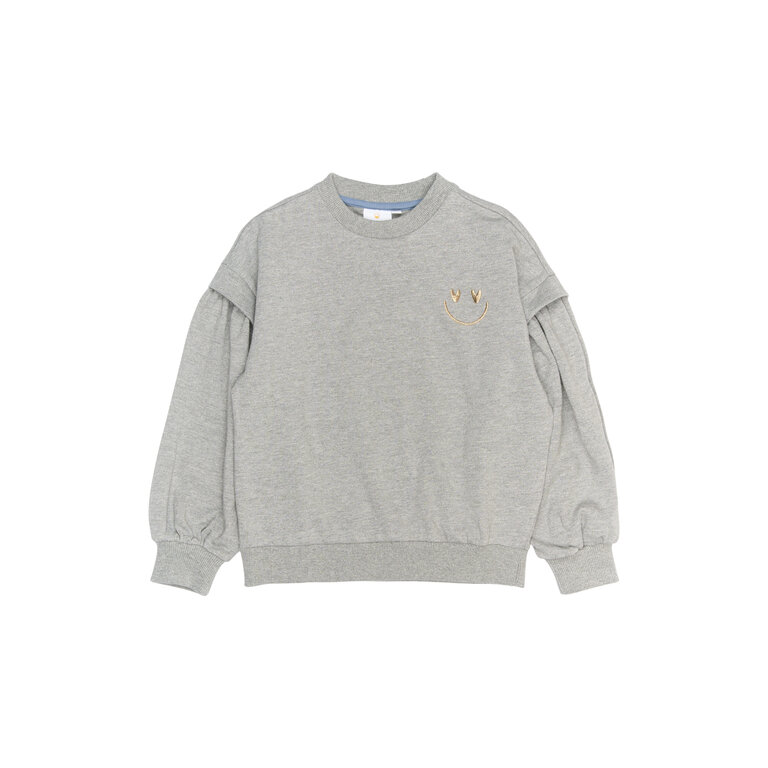 The New The New sweatshirt kind Renata Glitter Light Grey Melange (lichtgrijs gemêleerd)