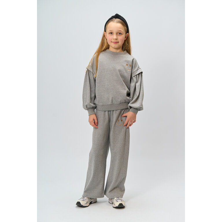 The New The New sweatshirt kind Renata Glitter Light Grey Melange (lichtgrijs gemêleerd)