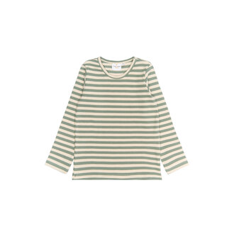 The New Fro L_S Rib Tee | Shirt | Lily pad striped