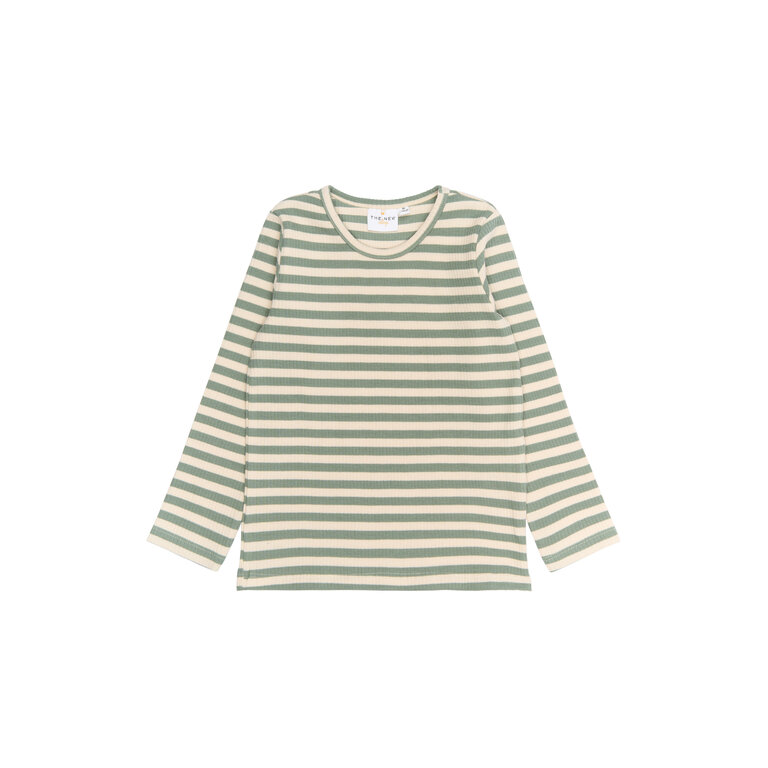The New Fro L_S Rib Tee | Shirt | Lily pad striped