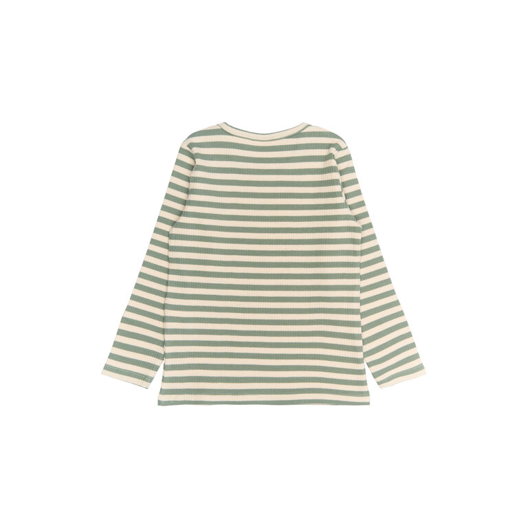 The New Fro L_S Rib Tee | Shirt | Lily pad striped