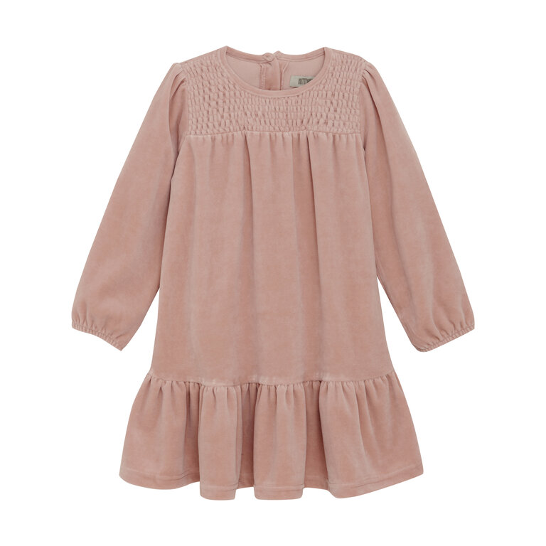 Huttelihut Huttelihut jurk meisje velours Adobe Rose oudroze