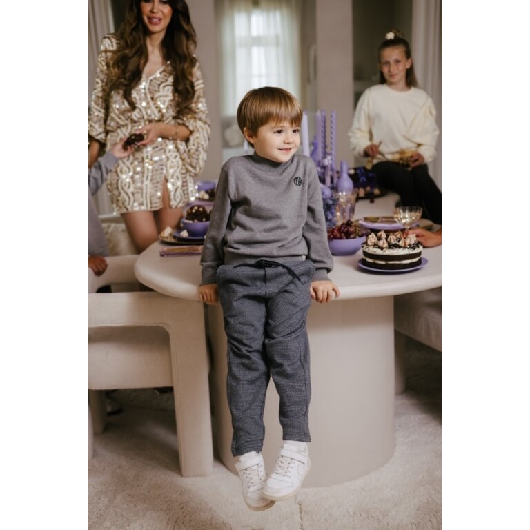 Levv LEVV sweater jongen Cesar sweater Grey Melee grijs gemêleerd