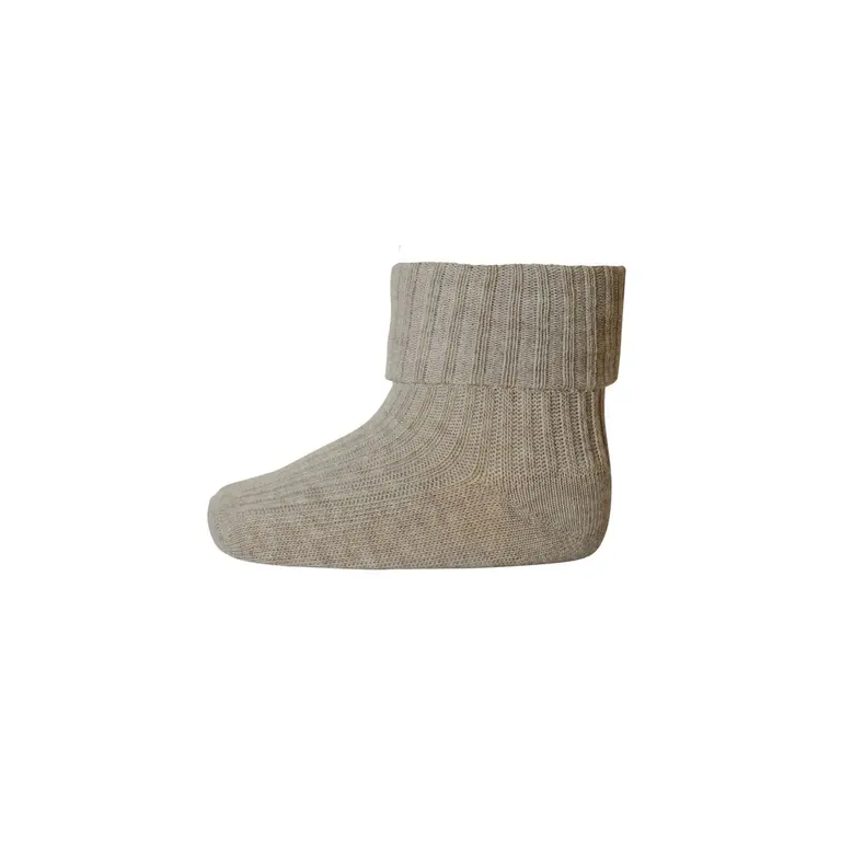 MP Denmark  Wool Rib Baby sokjes | Light Brown Melange
