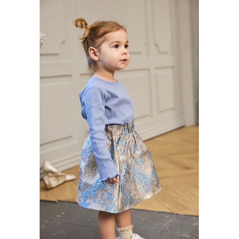 The New The New feest rok kind Reese Skirt (beige, goud en blauw)