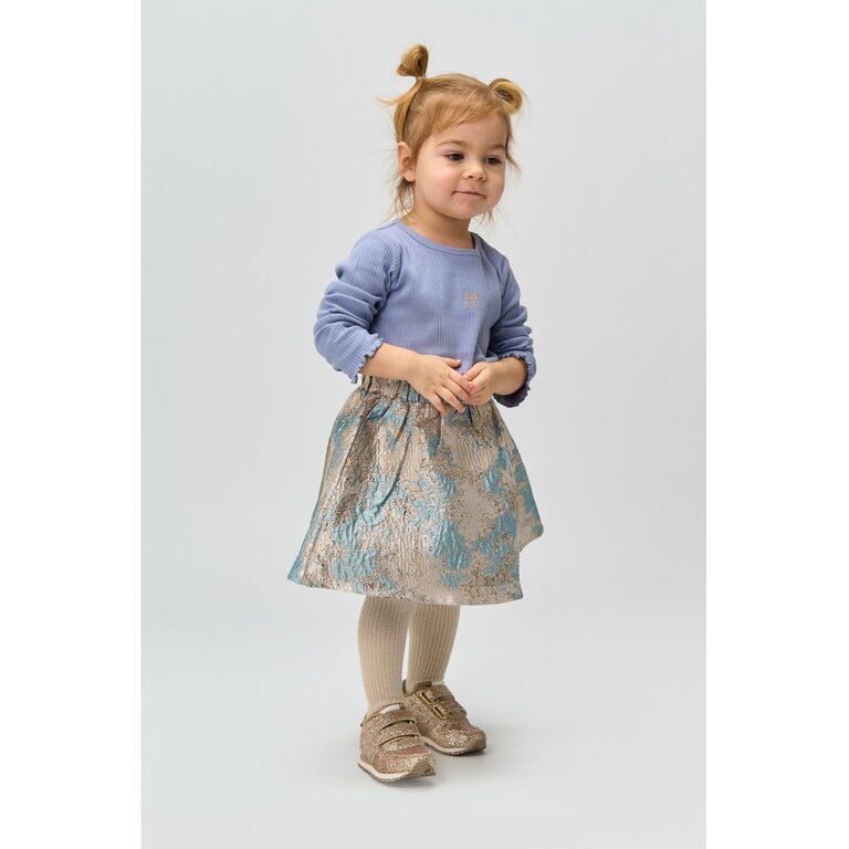 The New The New feest rok kind Reese Skirt (beige, goud en blauw)