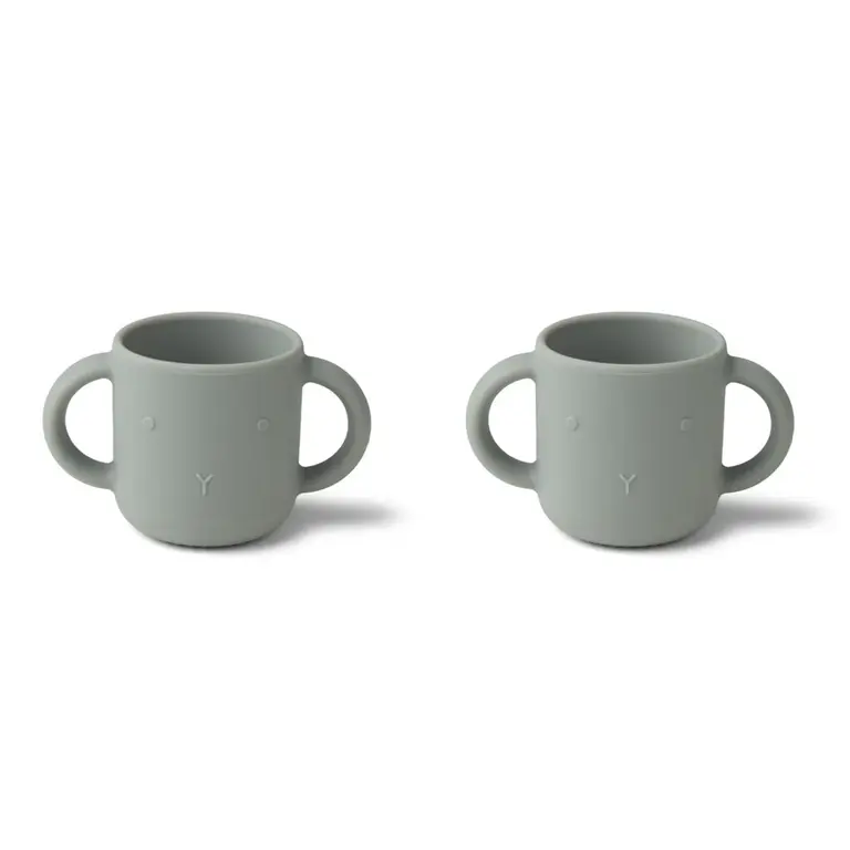 LIEWOOD LIEWOOD Gene siliconen bekers 2-pack Rabbit Dove Blue / Konijn Duifblauw drinkbekers