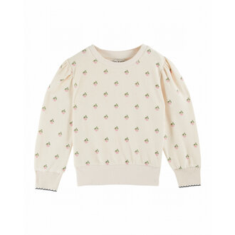 Emile et Ida SWEAT EPONGE IMPRIME | Cerisette crème