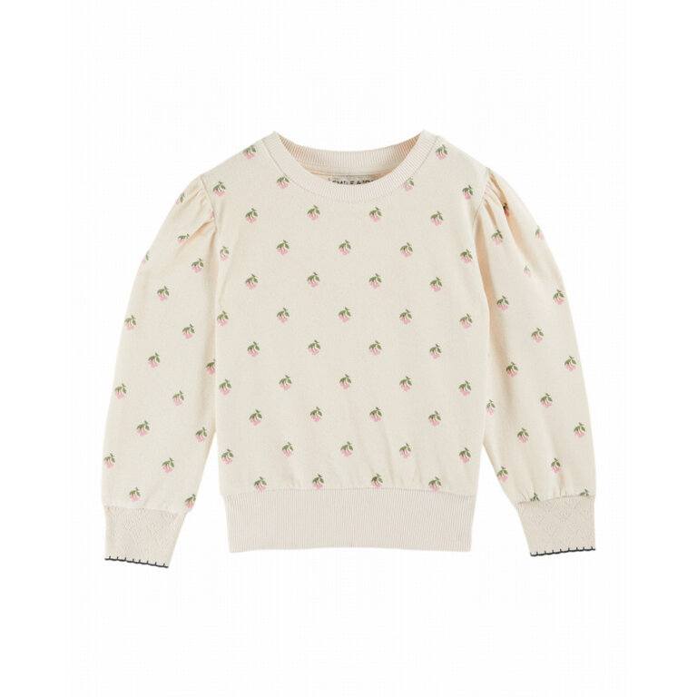 Emile et Ida Emile et Ida | SWEAT EPONGE IMPRIME | Cerisette crème