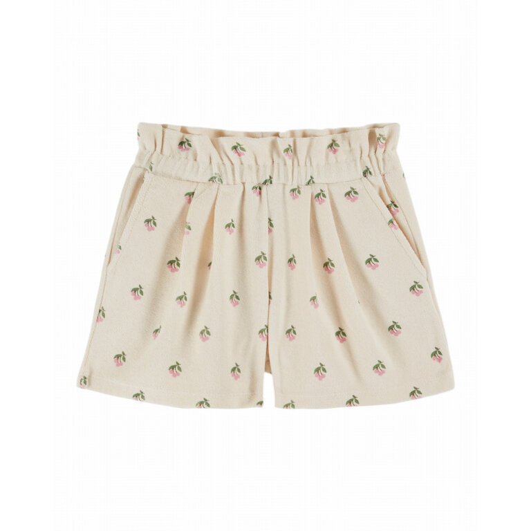 Emile et Ida Emile et Ida |  SHORT EPONGE IMPRIME | Cerisette crème