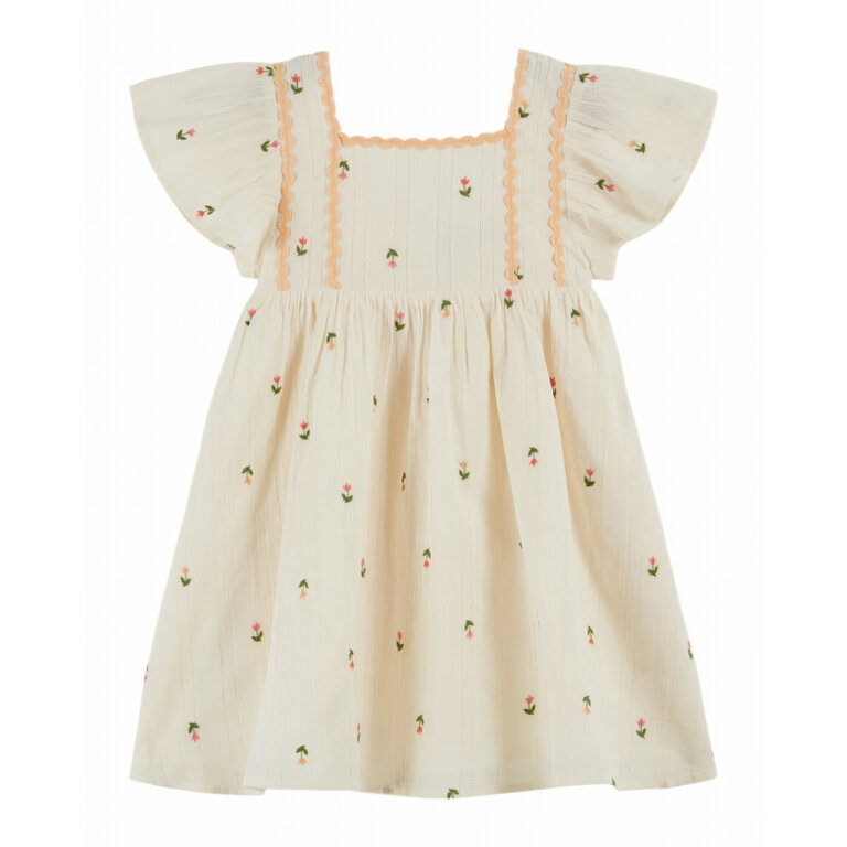 Emile et Ida Emile et Ida | ROBE BRODEE ALL OVER | Crème