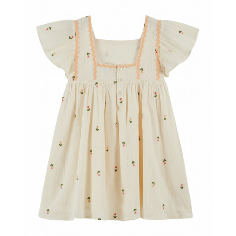 Emile et Ida Emile et Ida | ROBE BRODEE ALL OVER | Crème