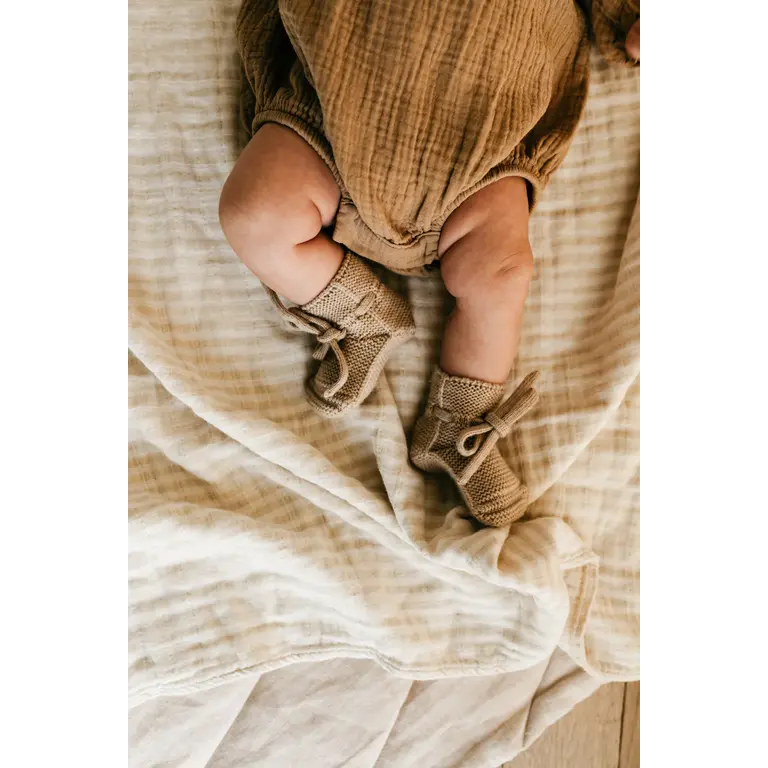 Hvid Hvid slofjes baby Booties Sand zandkleur