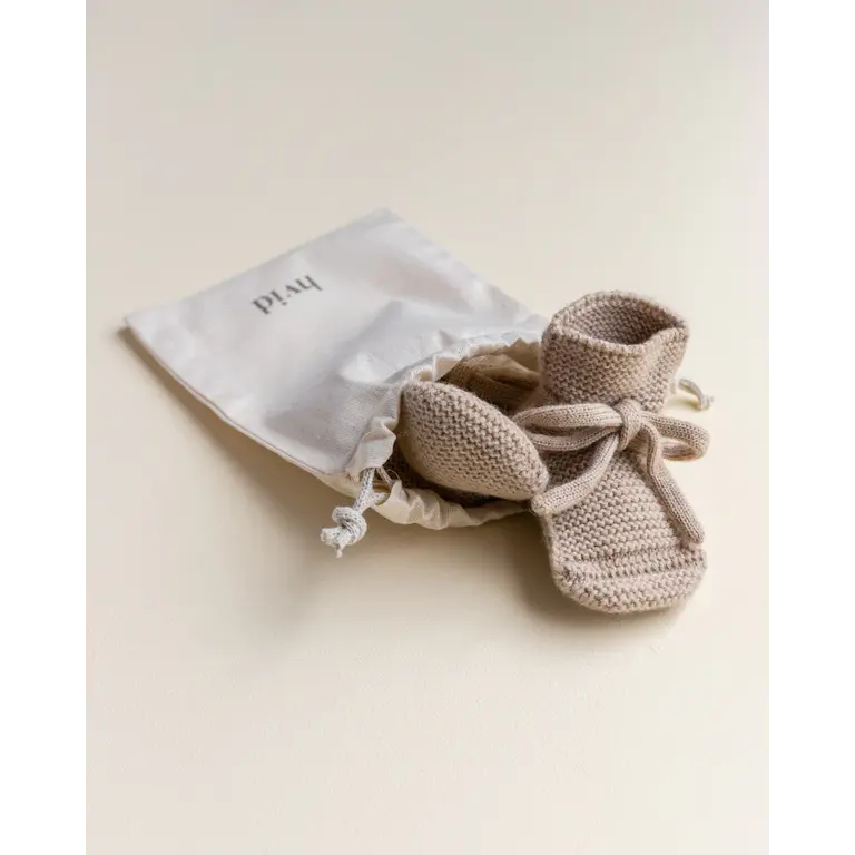Hvid Hvid slofjes baby Booties Sand zandkleur