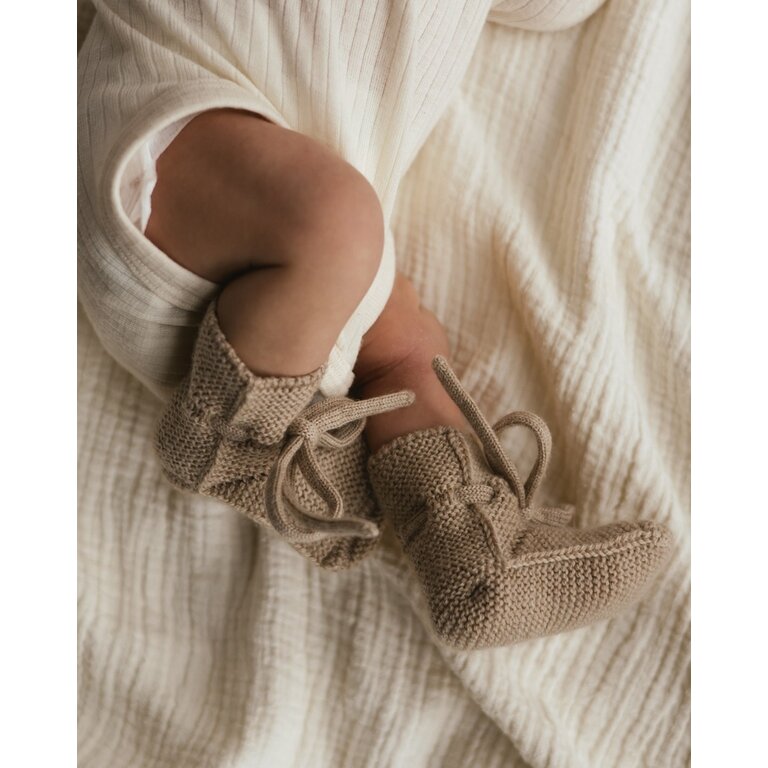 Hvid Hvid slofjes baby Booties Sand zandkleur