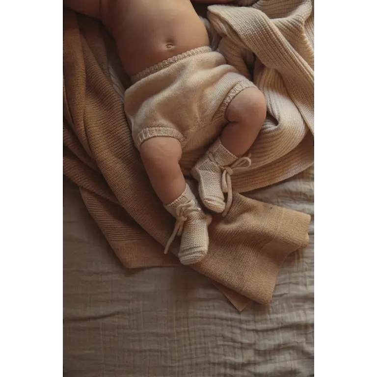 Hvid Hvid slofjes baby Booties Cream crème