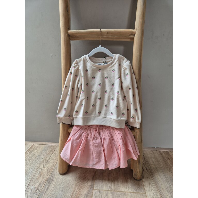 Emile et Ida Emile et Ida | SWEAT EPONGE IMPRIME | Cerisette crème