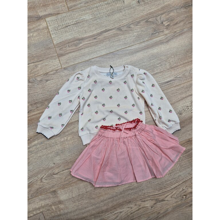 Emile et Ida Emile et Ida | SWEAT EPONGE IMPRIME | Cerisette crème