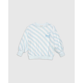 The Sunday Collective Organic Weekend Sweatshirt | Sky Blue Stripe