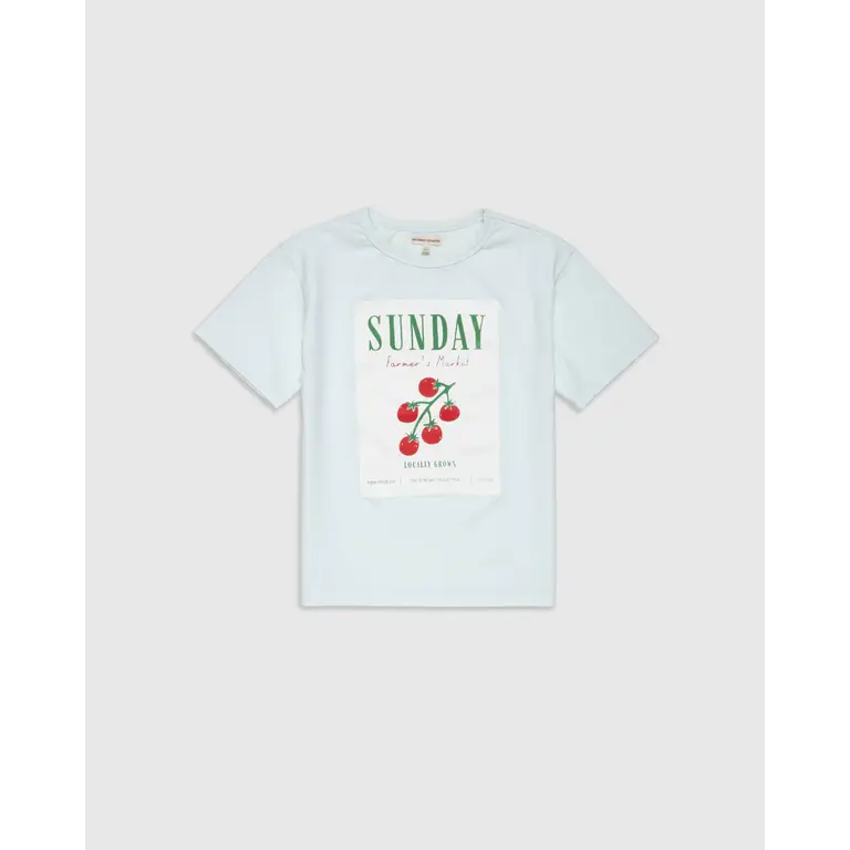 The Sunday Collective The Sunday Collective T-shirt kind Organic Weekend Tee Sky Blue lichtblauw