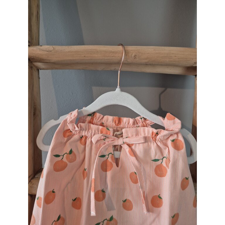 The Sunday Collective The Sunday Collective jurk meisje Tie Neck Dress Clementine oranje