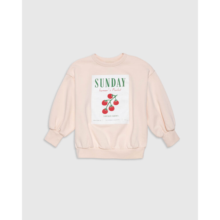 The Sunday Collective The Sunday Collective sweatshirt meisje Organic Weekend Sweatshirt Peach perzik