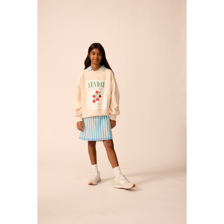The Sunday Collective The Sunday Collective sweatshirt meisje Organic Weekend Sweatshirt Peach perzik