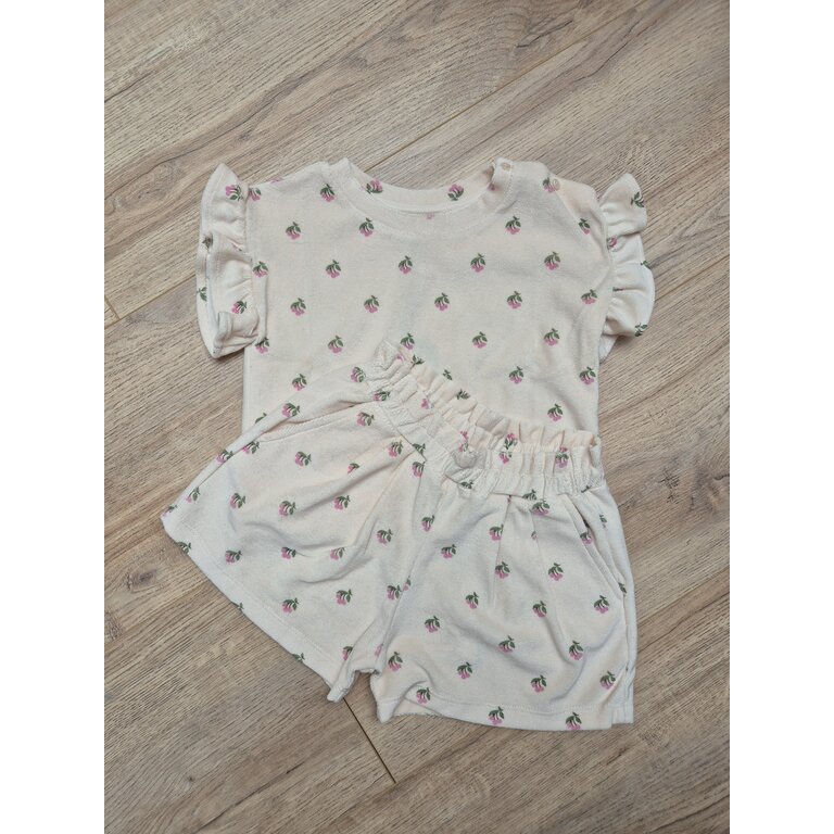 Emile et Ida Emile et Ida |  TEE SHIRT EPONGE IMPRIME | Cerisette crème