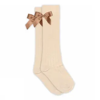 MP Denmark  Liva Knee Socks - bow | Ecru