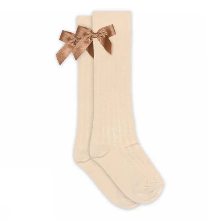 MP Denmark  MP Denmark | Liva Knee Socks - bow | Ecru