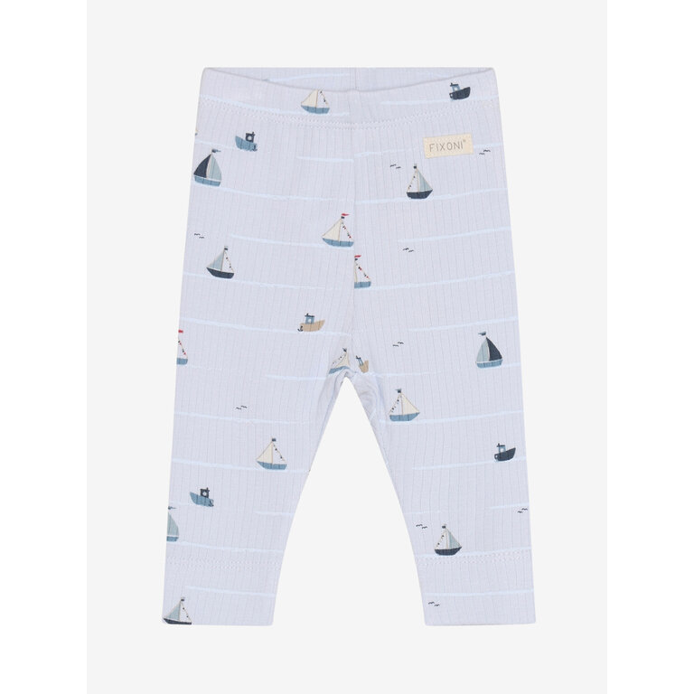 Fixoni FIXONI legging baby rib Artic Ice blauw broekje