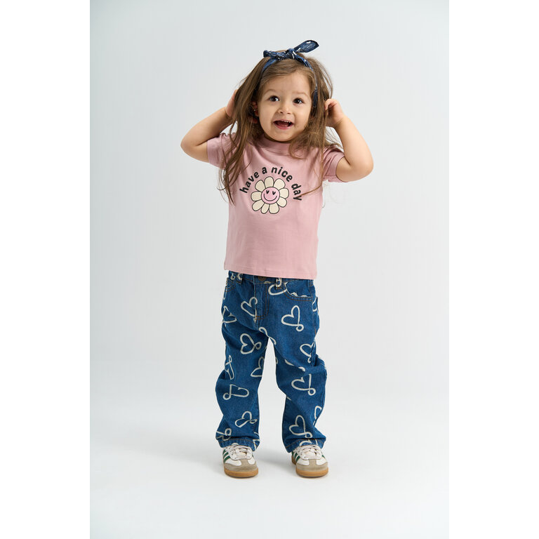The New The New shirt kind Sille Tee Silver Pink (roze)