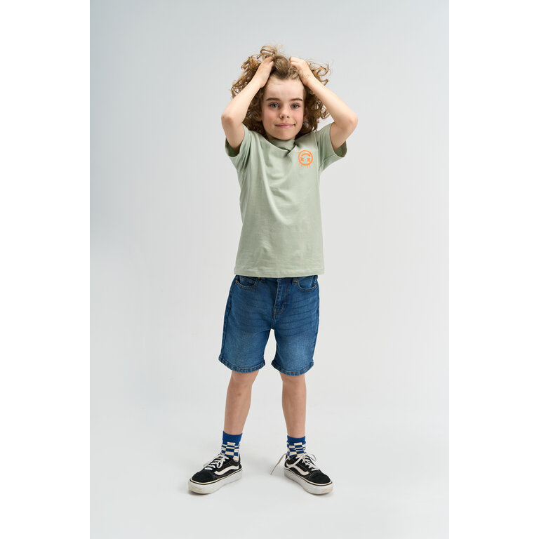 The New The New shirt kind Sander Tee Aqua Grey (aqua grijs)