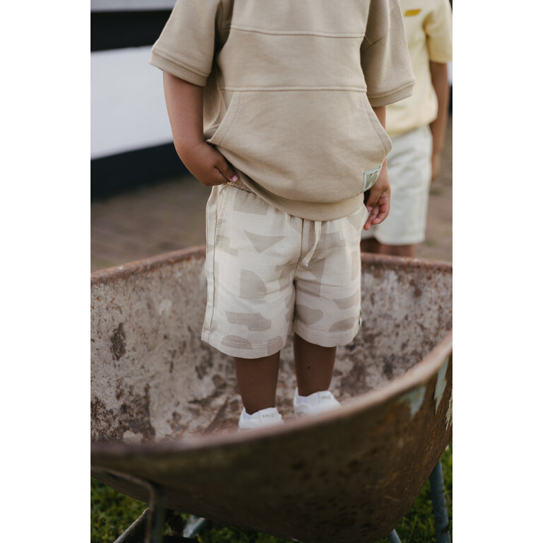 Levv LEVV korte broek jongen Bouwe short AOP Sand Graphic zand met print