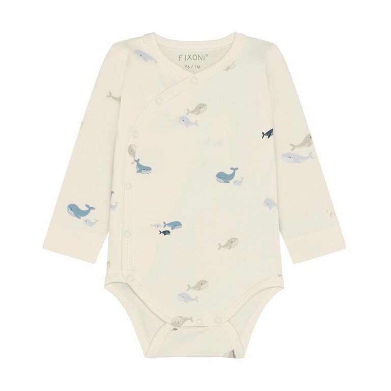 Fixoni EN FANT romper baby overslag lange mouw Artic Ice blauw