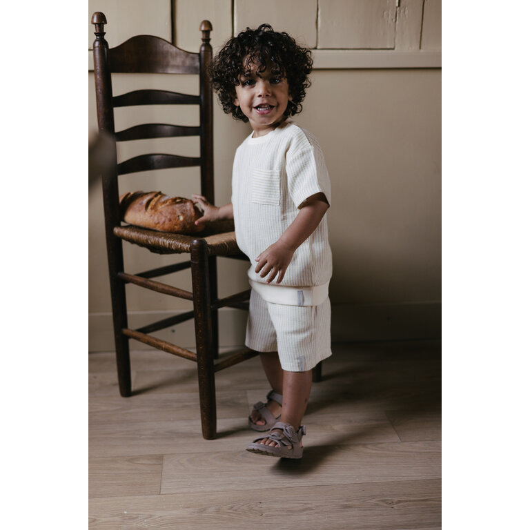 Levv LEVV shirt jongen Benico T-shirt AOP Off White Stripe off white gestreept