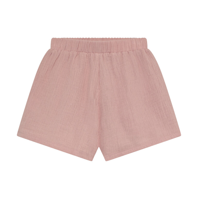 Huttelihut Huttelihut korte broek baby meisje SS Muslin Pale Mauve oudroze