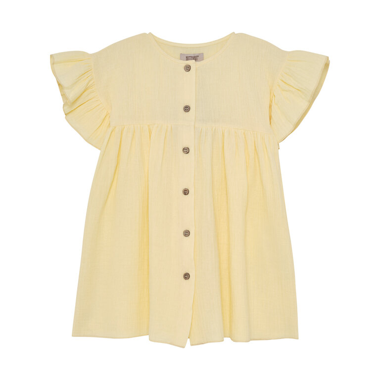 Huttelihut HUTTELIHUT jurk kind mousseline Double Cream beige zomerjurk
