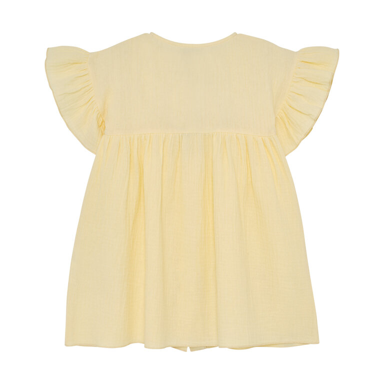 Huttelihut HUTTELIHUT jurk kind mousseline Double Cream beige zomerjurk