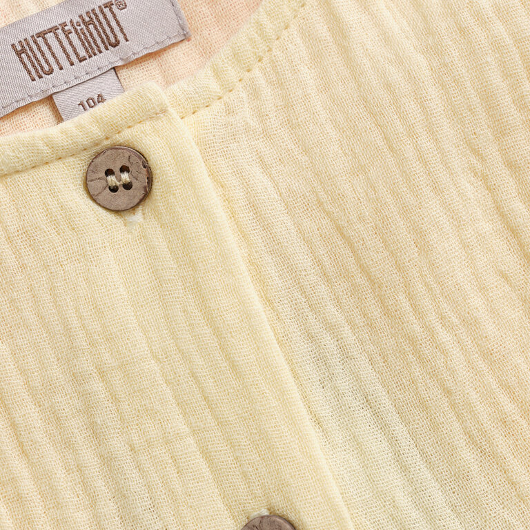 Huttelihut HUTTELIHUT jurk kind mousseline Double Cream beige zomerjurk