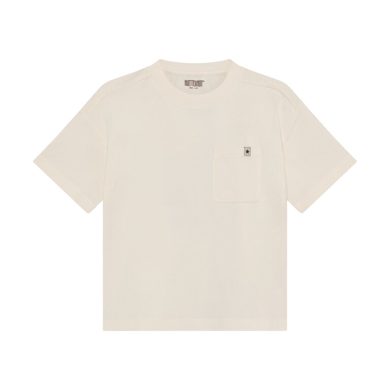 Huttelihut HUTTELIHUT T-shirt kind Palm Antique White wit palmprint shirt