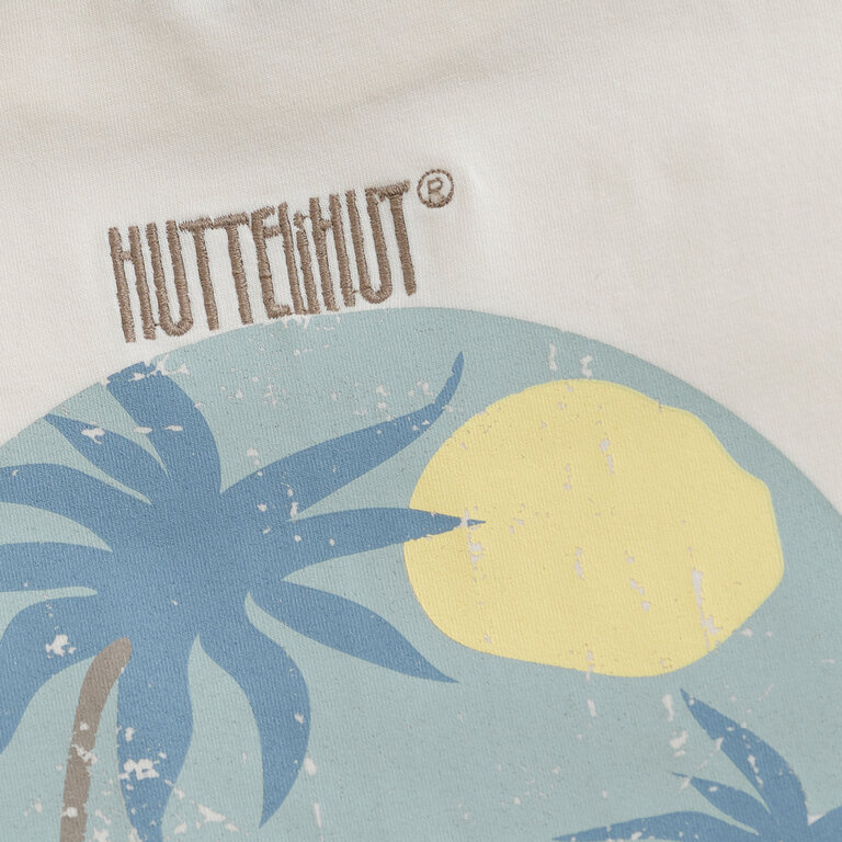 Huttelihut HUTTELIHUT T-shirt kind Palm Antique White wit palmprint shirt