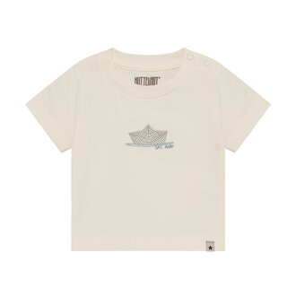 Huttelihut T-shirt SS Boat | Antique White