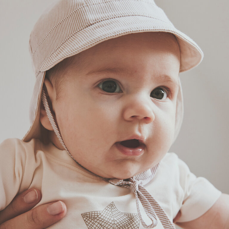 Huttelihut Huttelihut T-shirt baby SS Boat Antique White gebroken wit