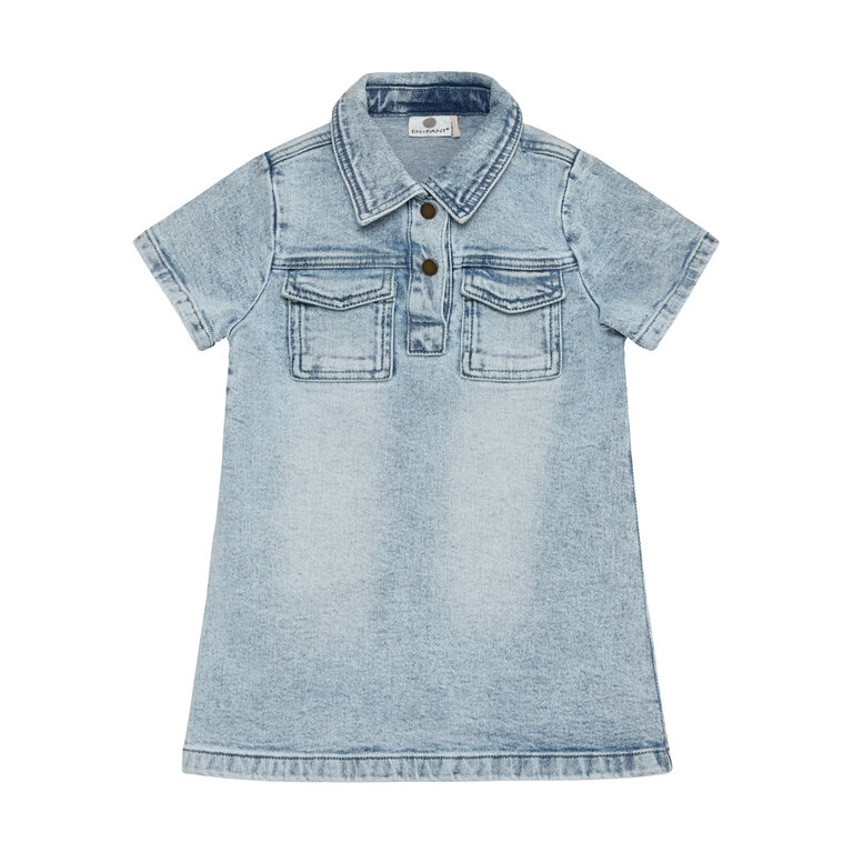 EN FANT EN FANT jurk kind denim Light Blue Denim spijkerjurk blauw
