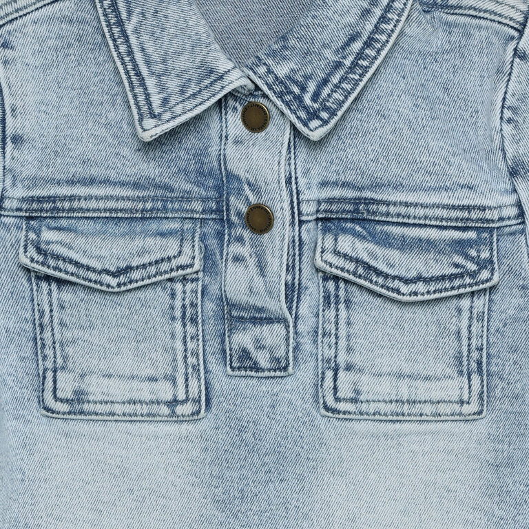 EN FANT EN FANT jurk kind denim Light Blue Denim spijkerjurk blauw