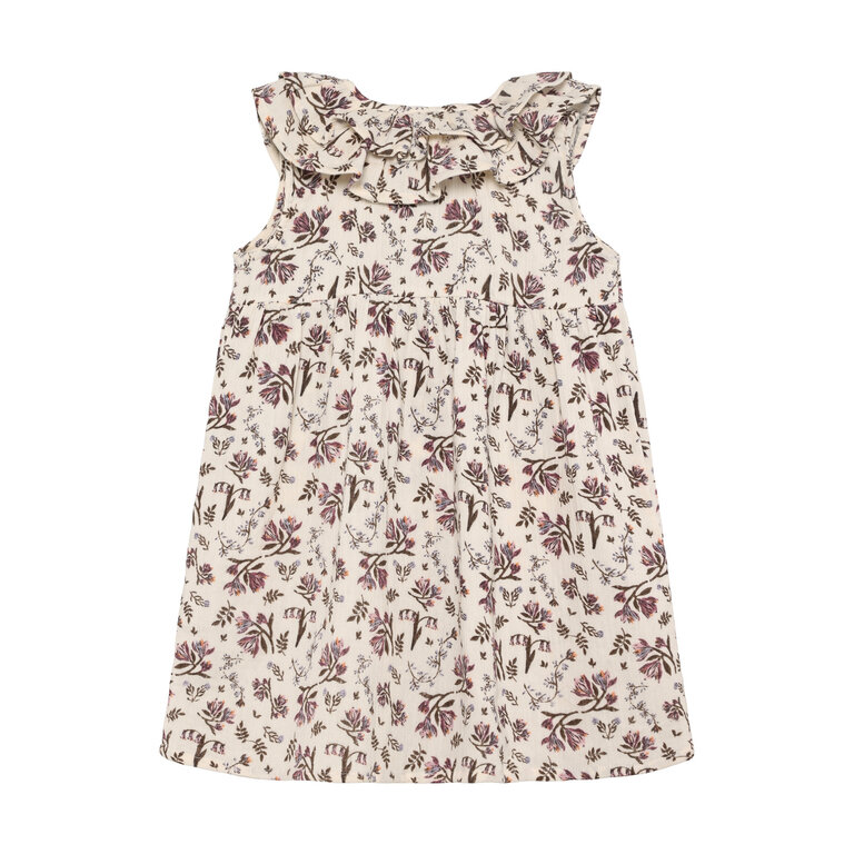 EN FANT EN FANT jurk kind Floral Woven Eggnog bloemenjurk beige