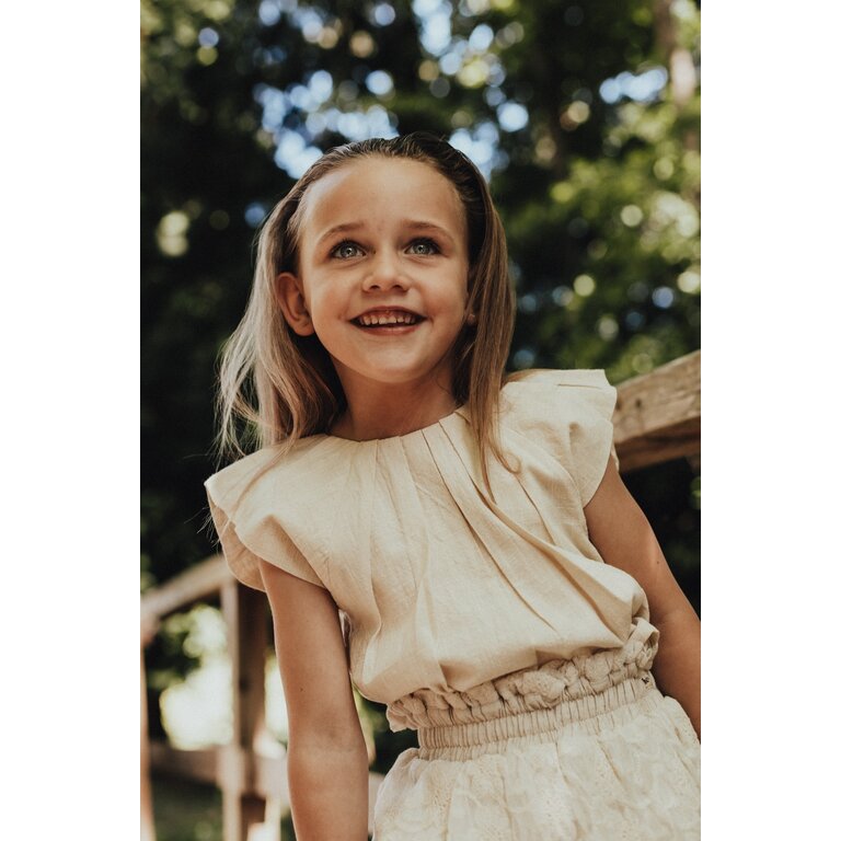 Baje Studio BAJE top korte mouw meisje Moire Beige (valt groot)