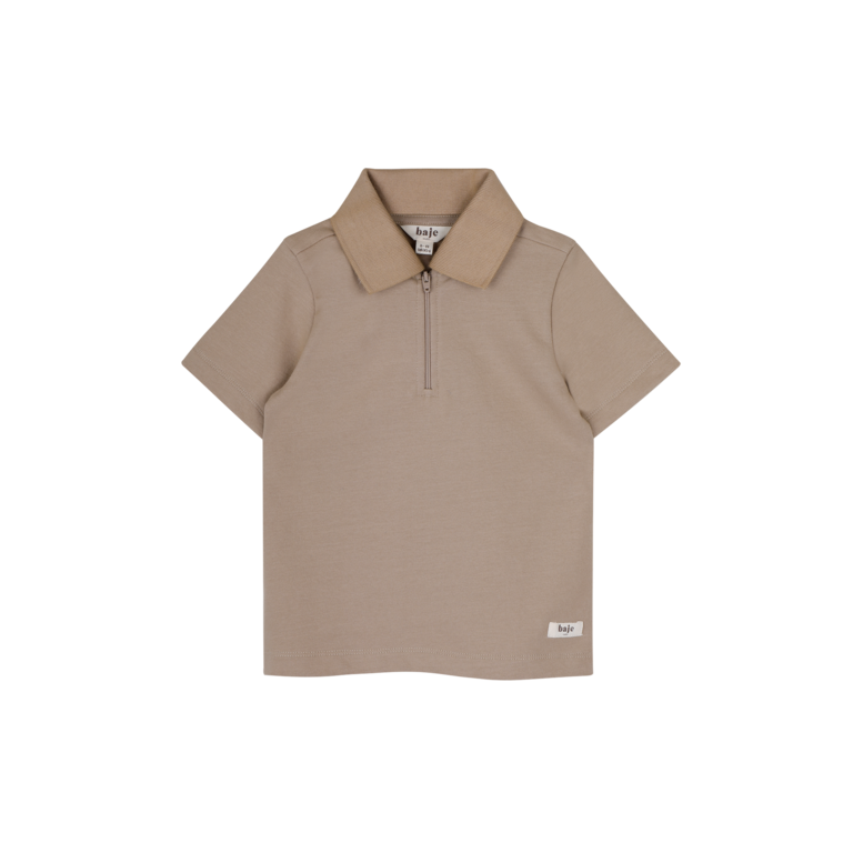 Baje Studio Baje | Hervas | Shortsleeve Polo | Taupe Cafe